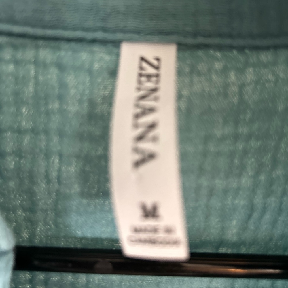 Zenana Outfitters Teal Button-Down Shirt - Picture 2 of 3